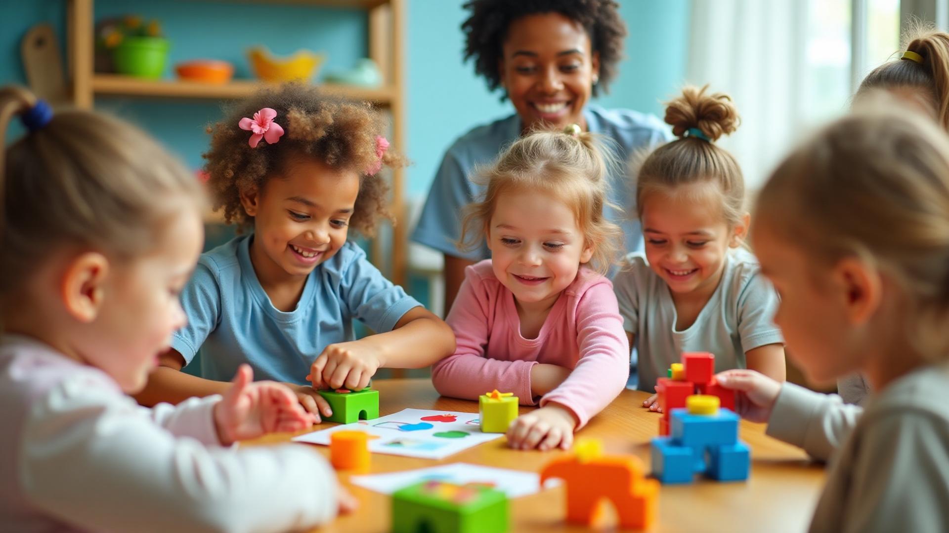 Children engaged in playful learning activities